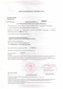 Genehmigung zur Ausübung des Berufs des Kraftverkehrsunternehmers